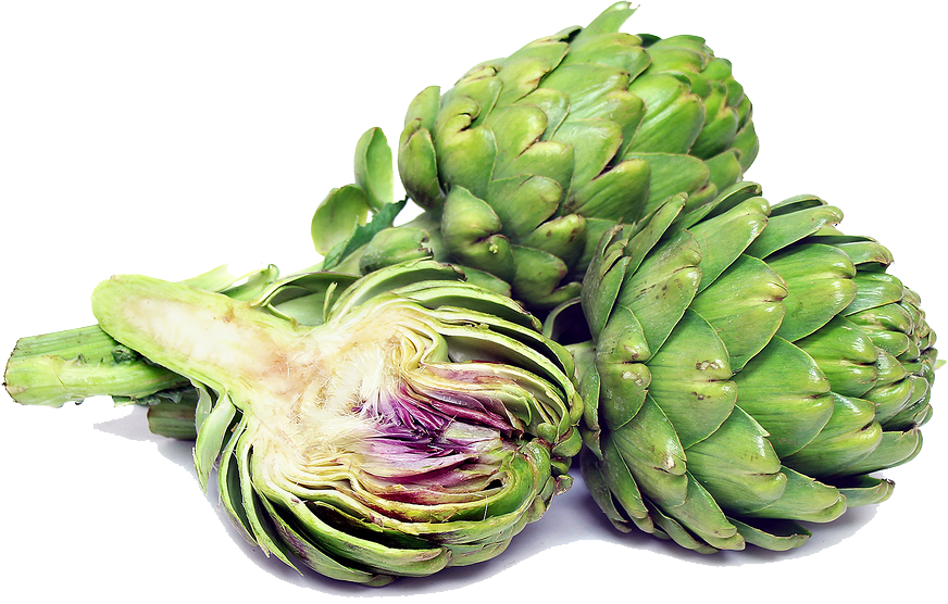 Fresh Artichokes Wholeand Halved PNG image