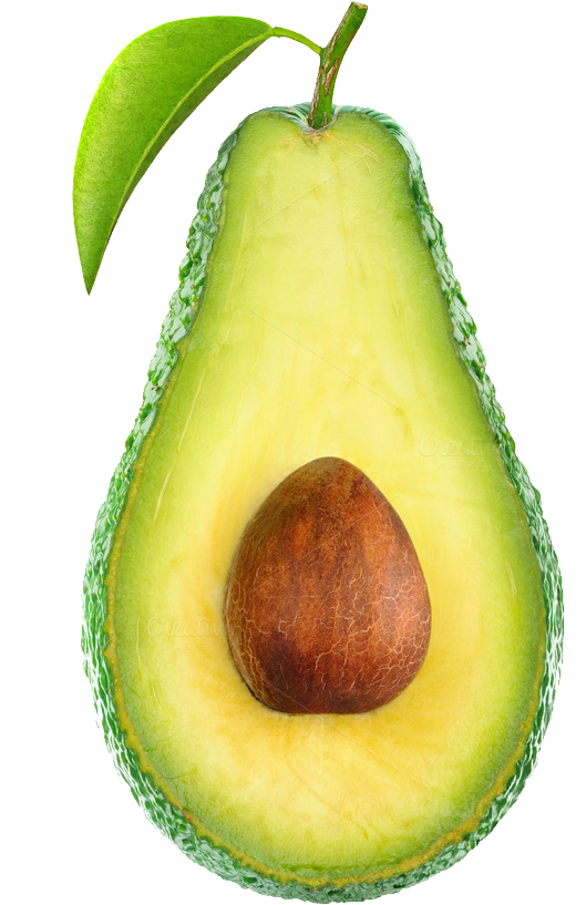 Fresh Avocado Half With Leaf PNG image