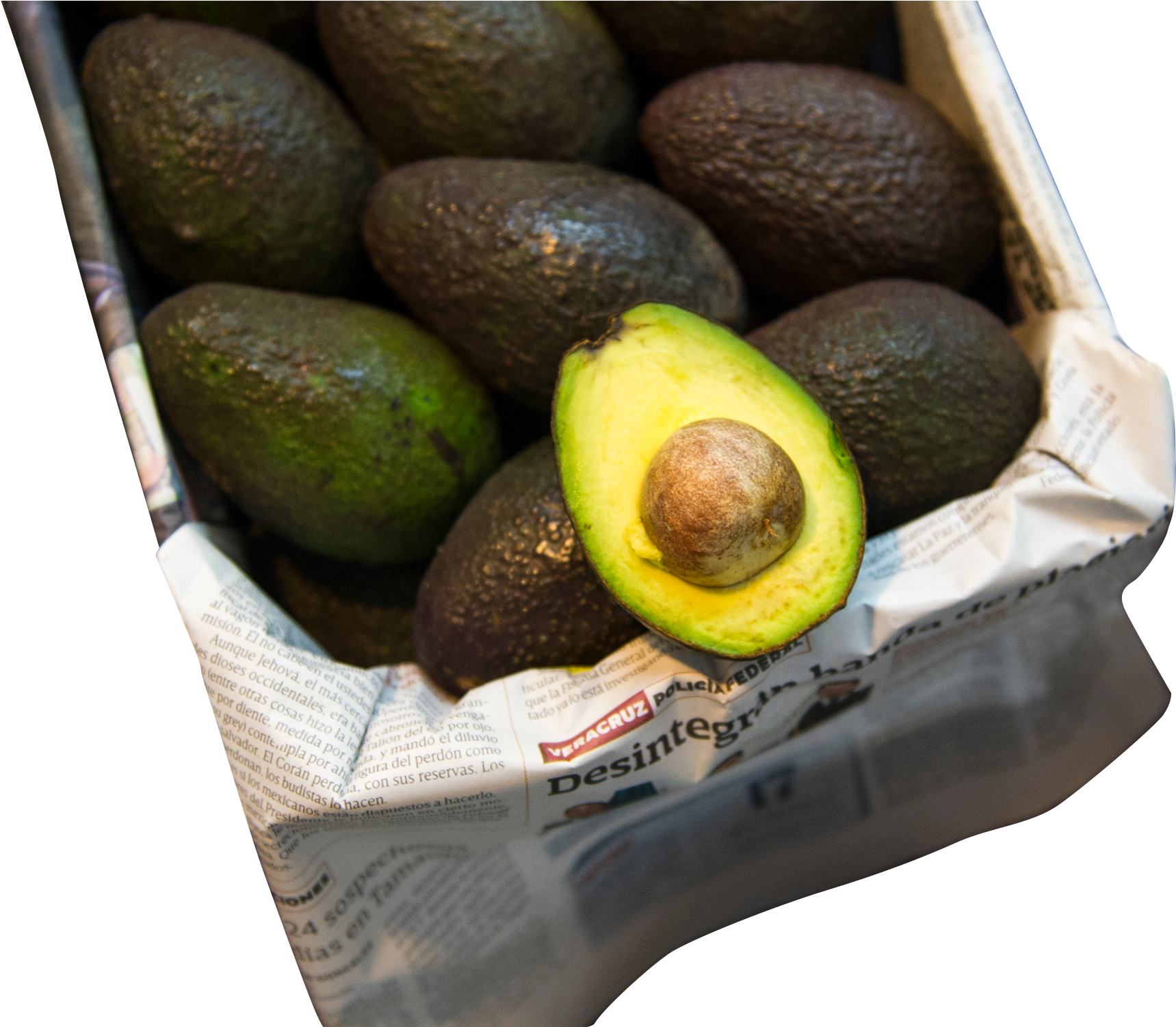 Fresh Avocadosin Basketwith One Halved PNG image