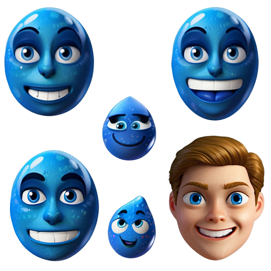 Fresh Blue Emoji Looks Png 62 PNG image