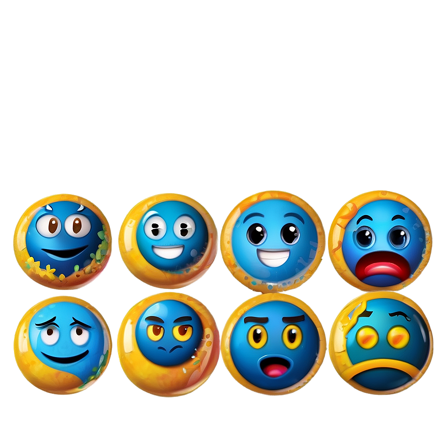 Fresh Blue Emoji Looks Png Jqg18 PNG image