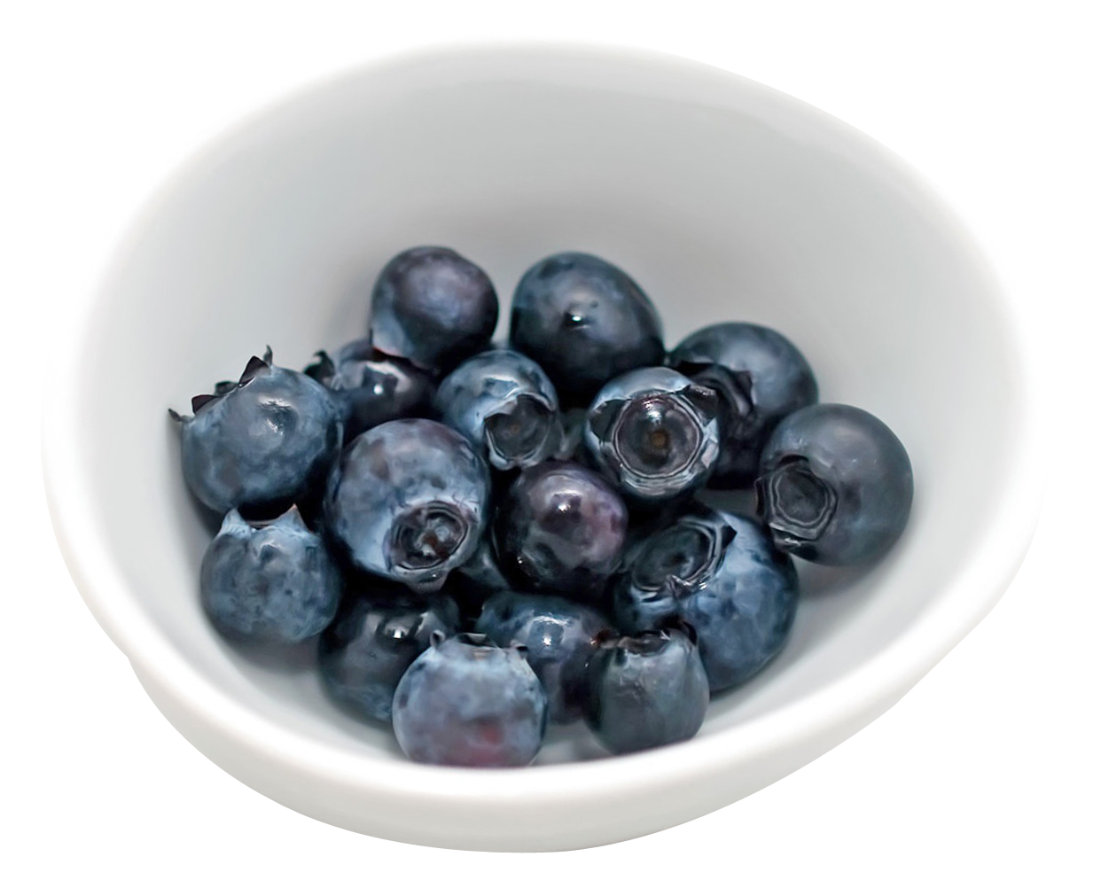 Fresh Blueberriesin White Bowl PNG image