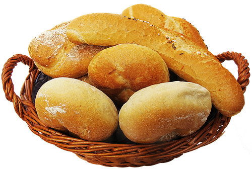 Fresh Breadin Wicker Basket PNG image