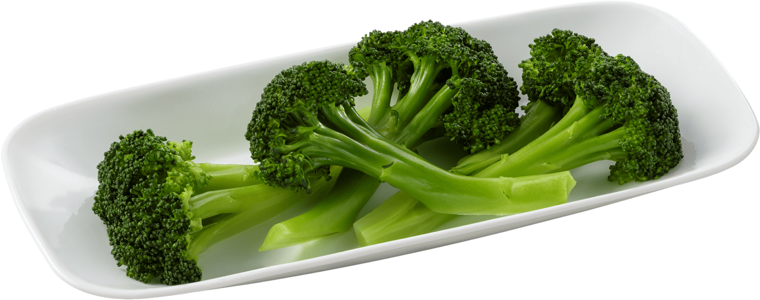 Fresh Broccolion White Platter PNG image
