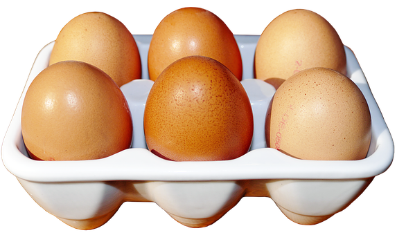 Fresh Brown Eggsin Tray PNG image