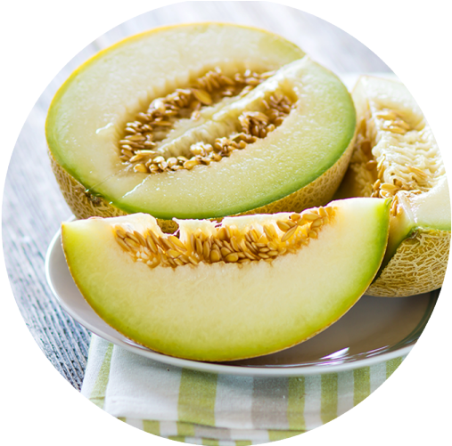 Fresh Cantaloupe Sliceson Plate PNG image