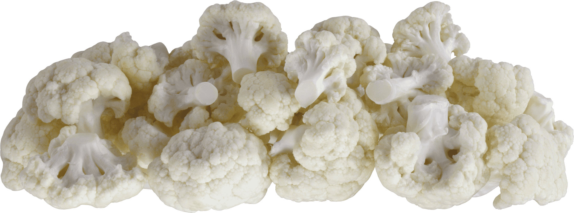 Fresh Cauliflower Heads Transparent Background PNG image