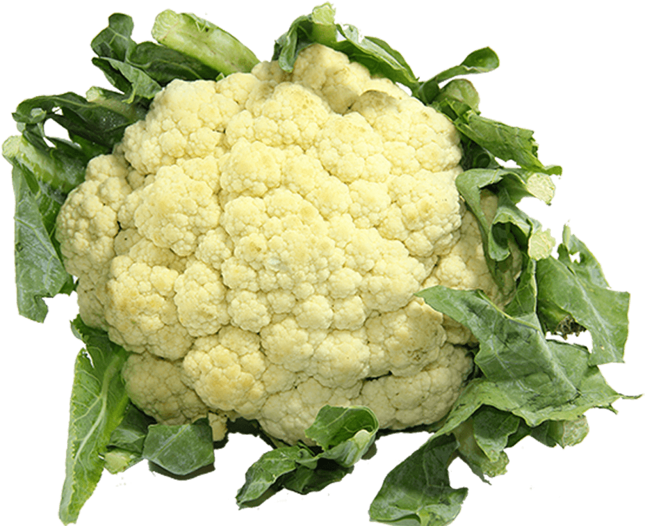 Fresh Cauliflower With Green Leaves.png PNG image