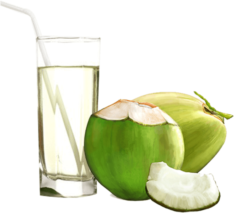 Fresh Coconut Water Glass PNG image