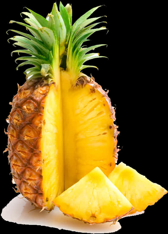 Fresh Cut Pineapple Isolated PNG image