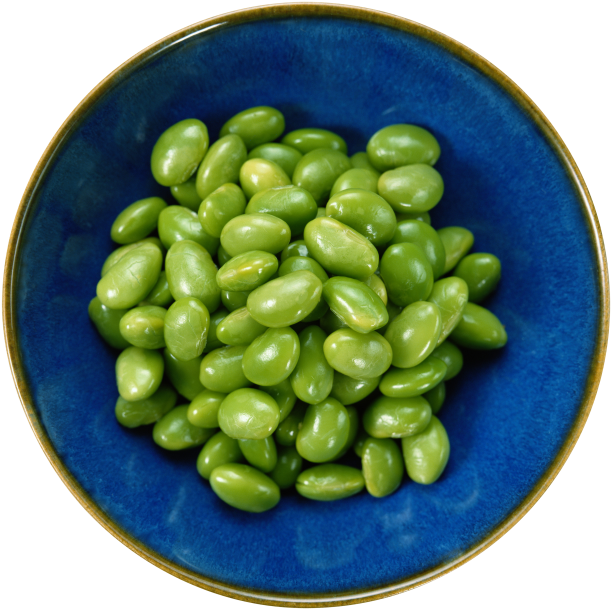 Fresh Edamame Beansin Blue Bowl PNG image