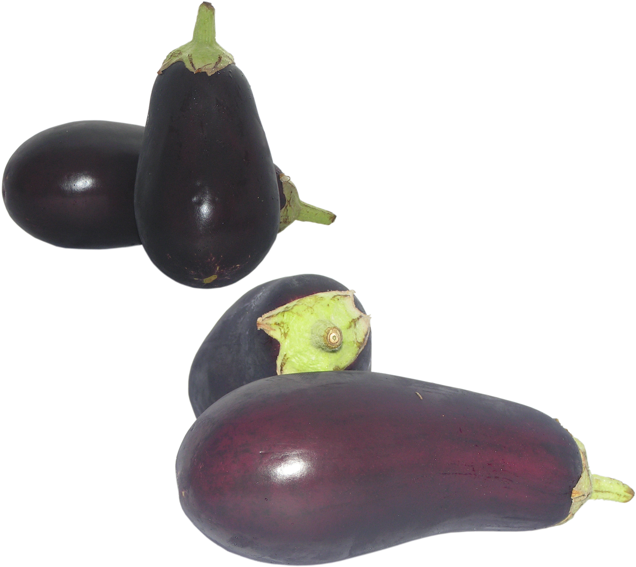 Fresh Eggplants Variety PNG image