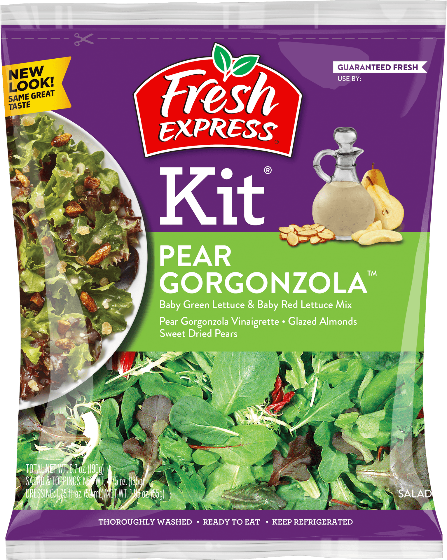 Fresh Express Pear Gorgonzola Salad Kit Packaging PNG image