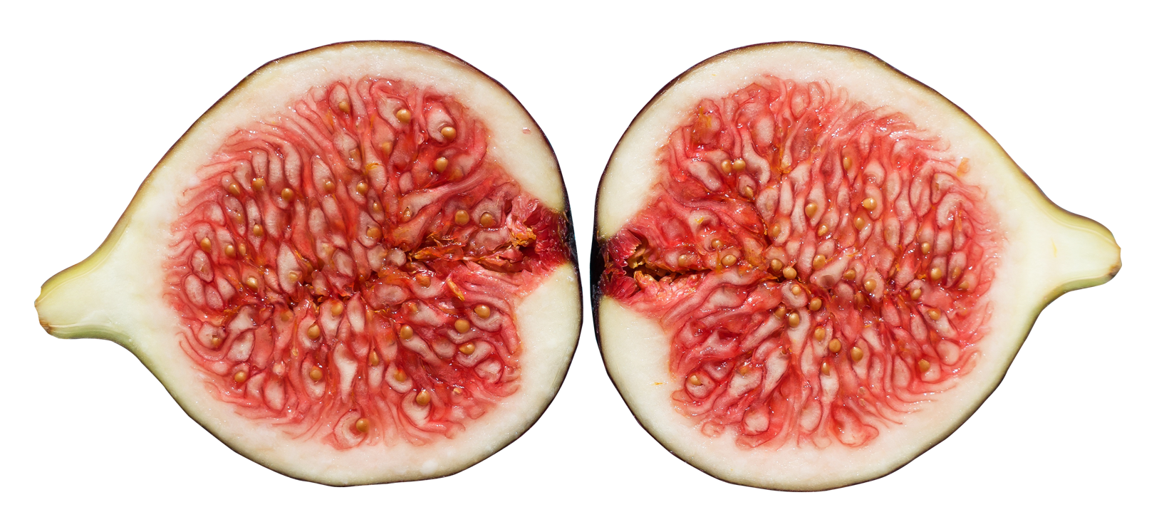 Fresh Fig Halves Cut Open PNG image