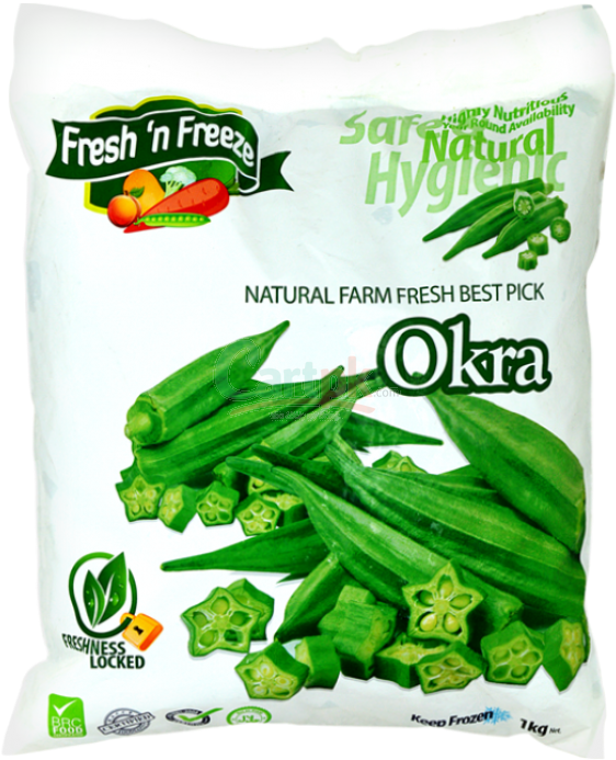 Fresh Frozen Okra Package PNG image