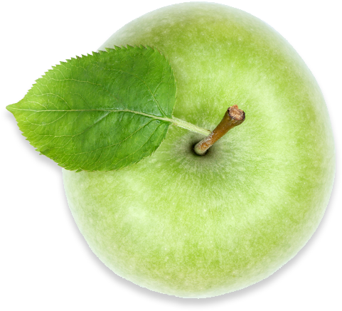 Fresh Green Applewith Leaf.png PNG image