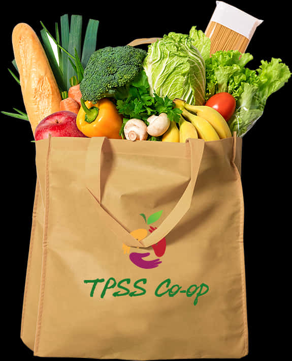 Fresh Groceriesin Paper Bag PNG image