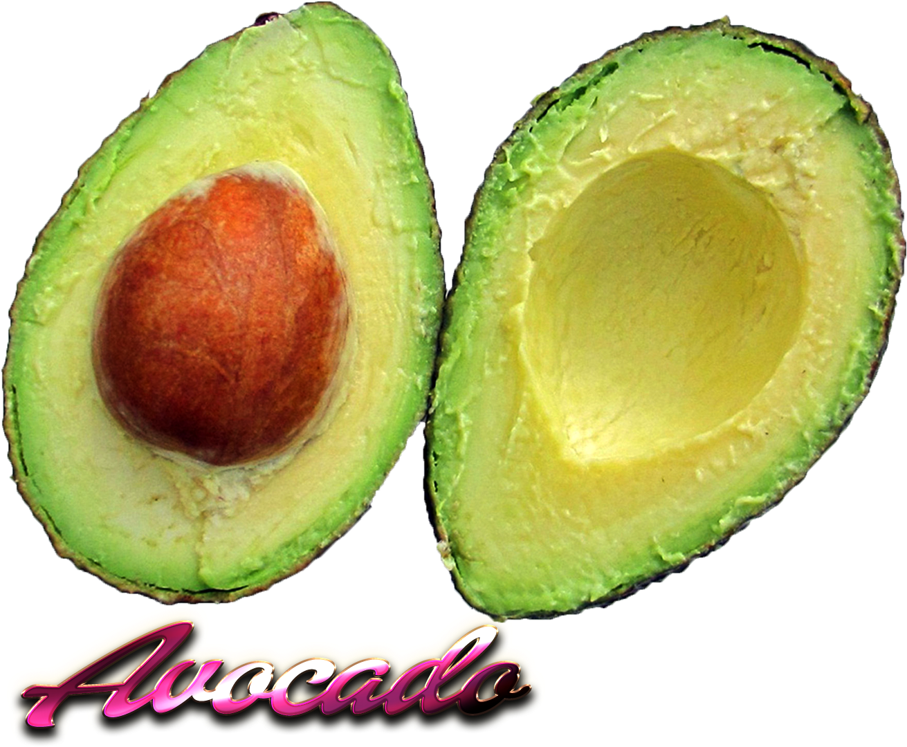 Fresh Halved Avocado With Seed PNG image