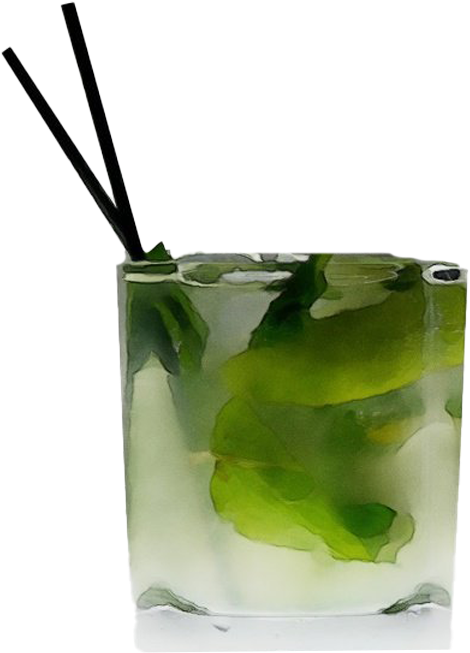 Fresh Mojito Cocktail Glass PNG image