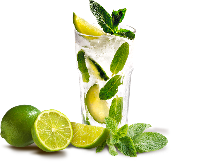 Fresh Mojito Cocktail Lime Mint PNG image