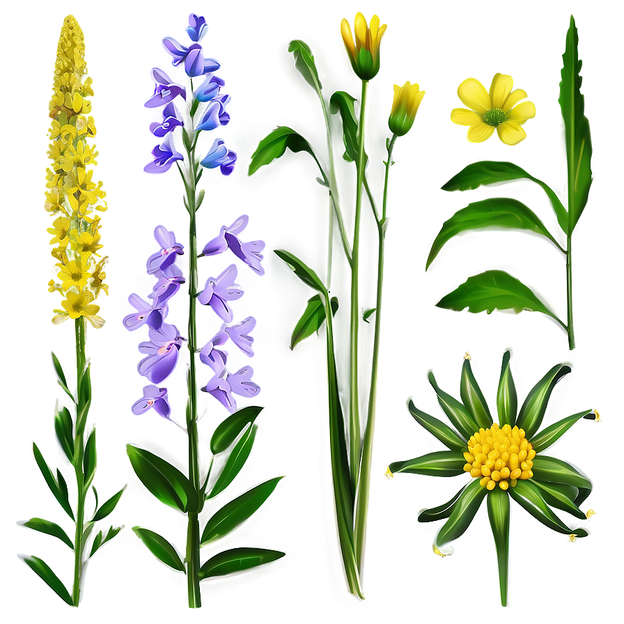 Fresh Morning Wildflowers Png 80 PNG image