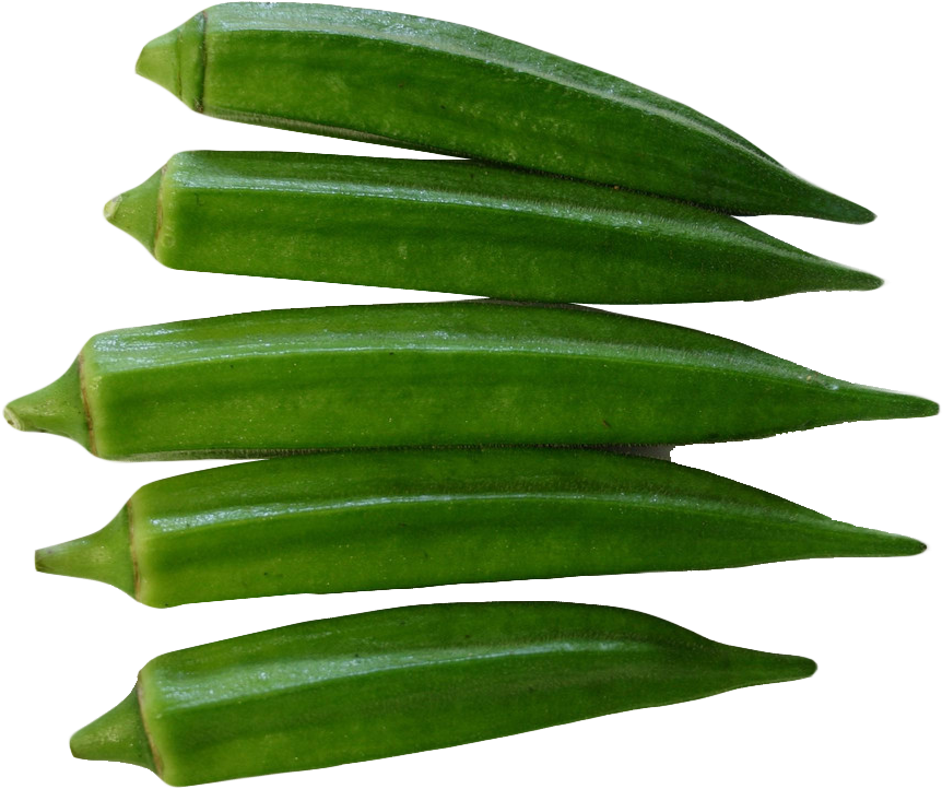 Fresh Okra Pods Transparent Background PNG image