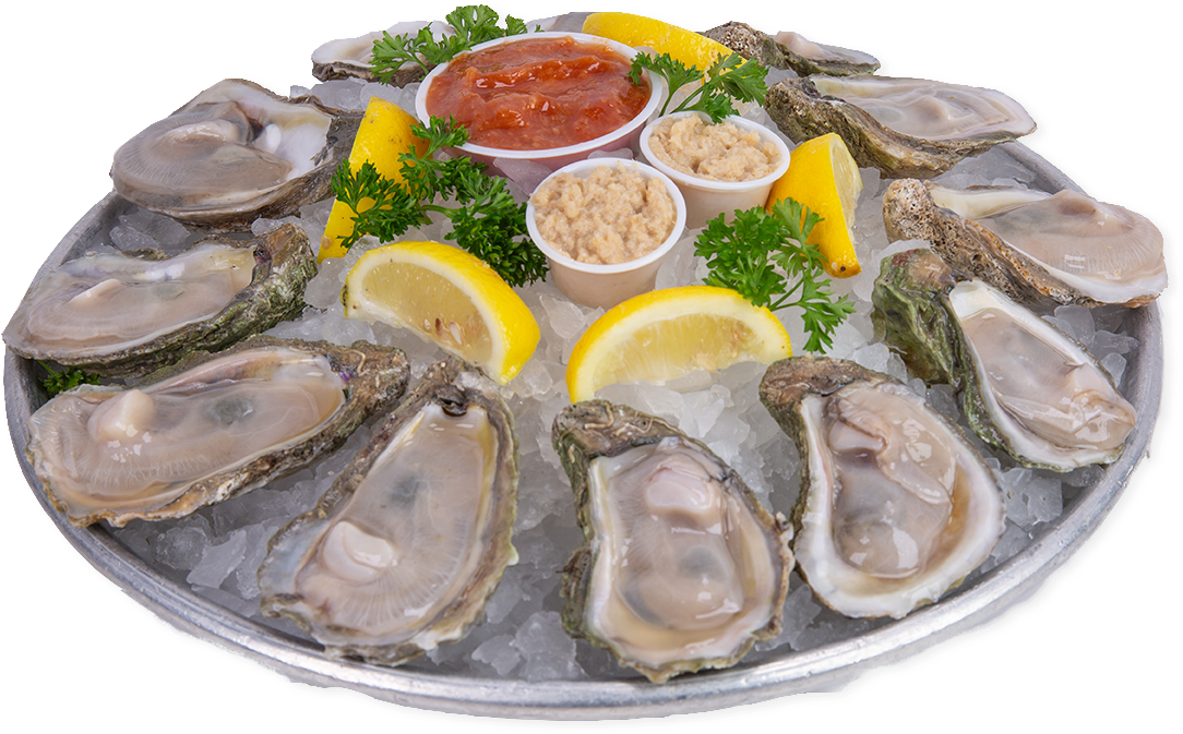 Fresh Oysterson Icewith Condiments PNG image