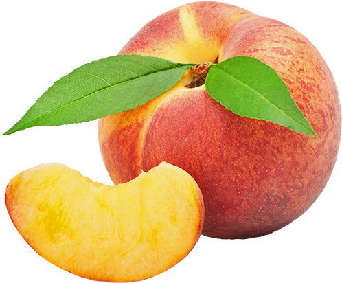 Fresh Peach With Sliceand Leaf.png PNG image