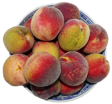 Fresh Peacheson Plate PNG image