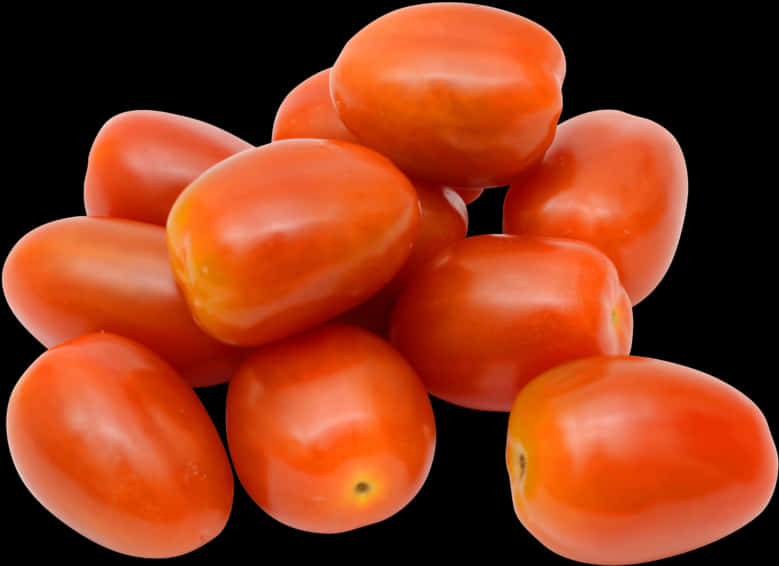 Fresh Plum Tomatoes Black Background PNG image