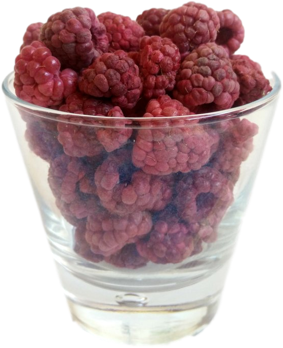 Fresh Raspberriesin Glass Cup PNG image