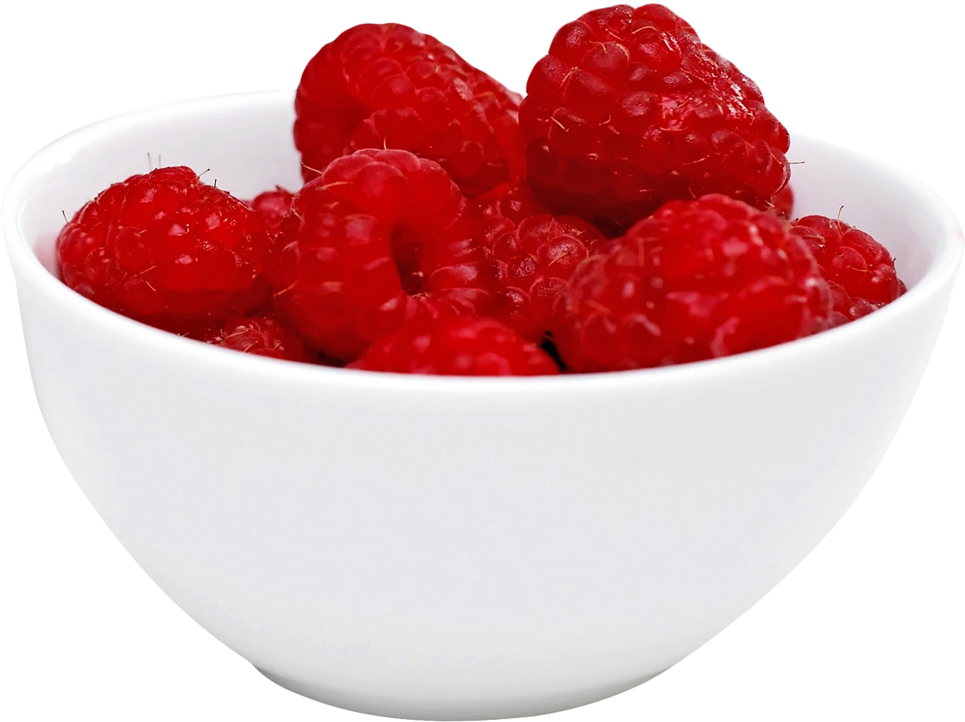 Fresh Raspberriesin White Bowl PNG image