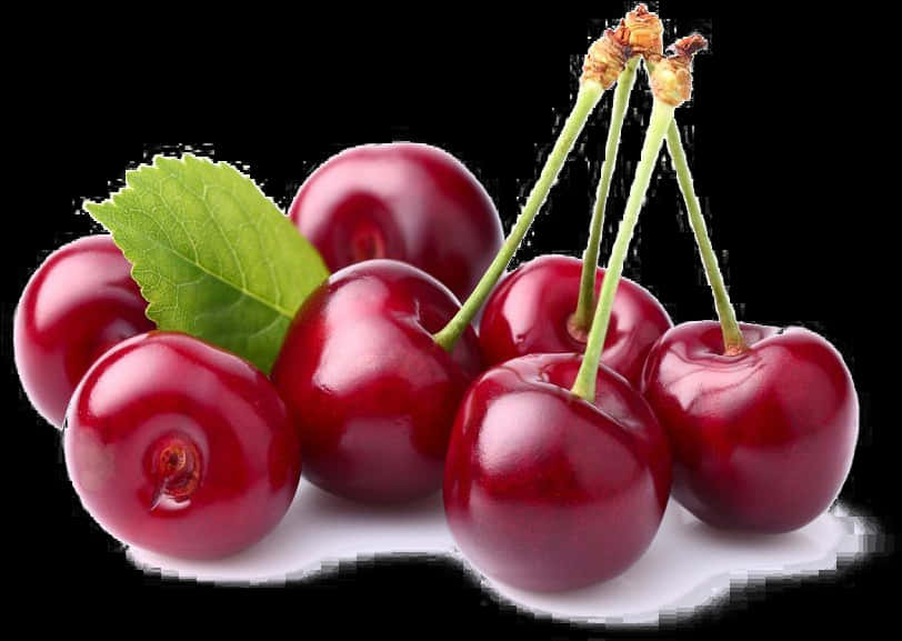 Fresh Red Cherries Transparent Background PNG image