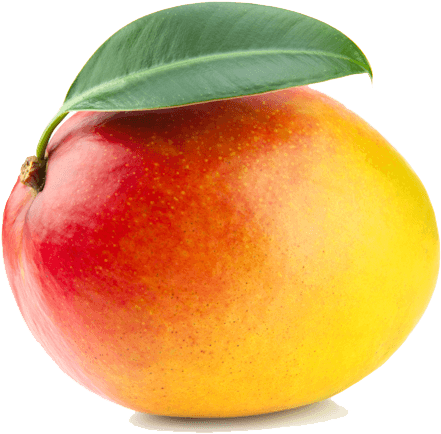 Fresh Ripe Mango With Leaf PNG image