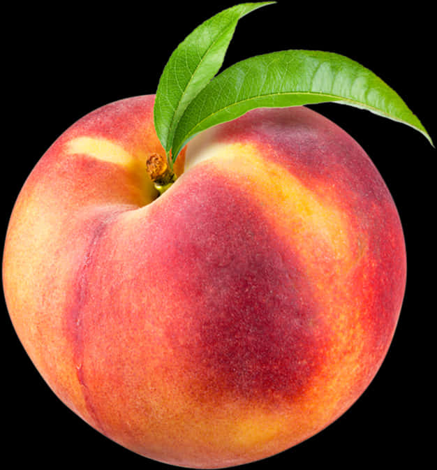 Fresh Ripe Peach Black Background PNG image