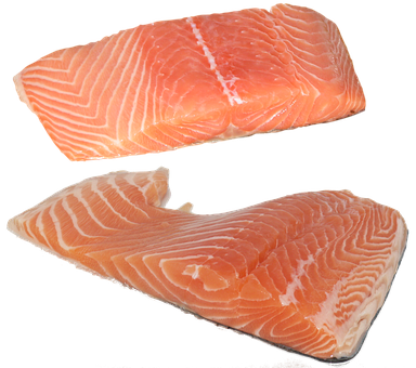 Fresh Salmon Steaks Isolated PNG image