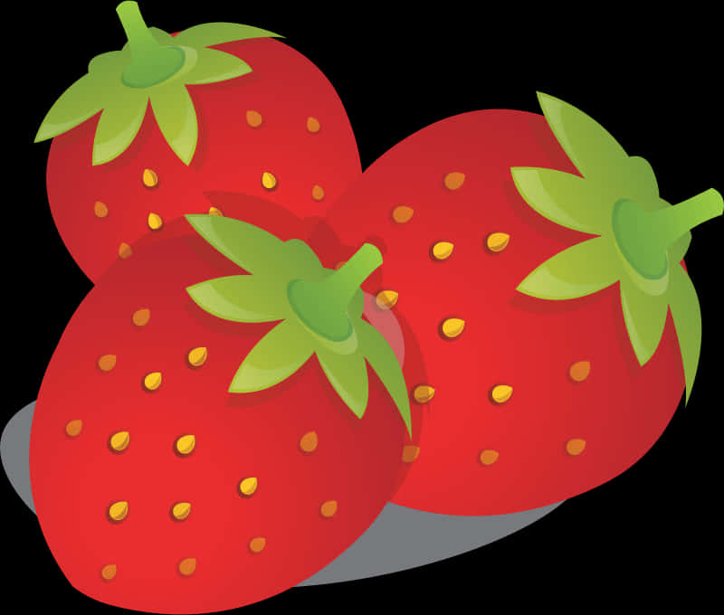 Fresh Strawberries Illustration PNG image