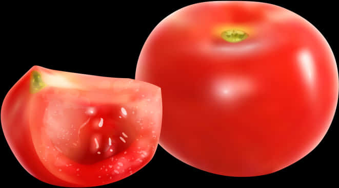 Fresh Tomatoand Slice Illustration PNG image