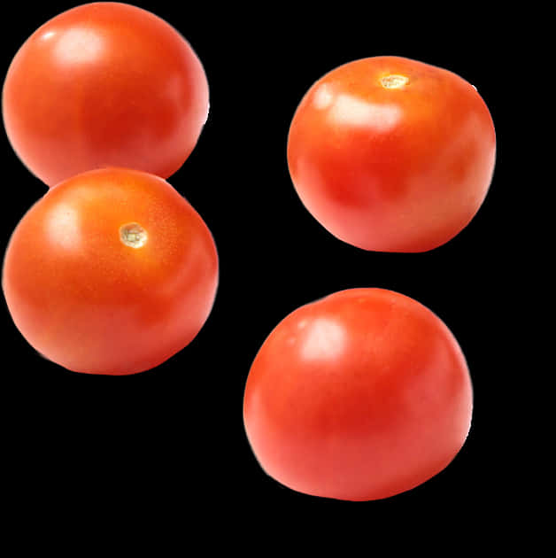 Fresh Tomatoes Isolatedon Black PNG image
