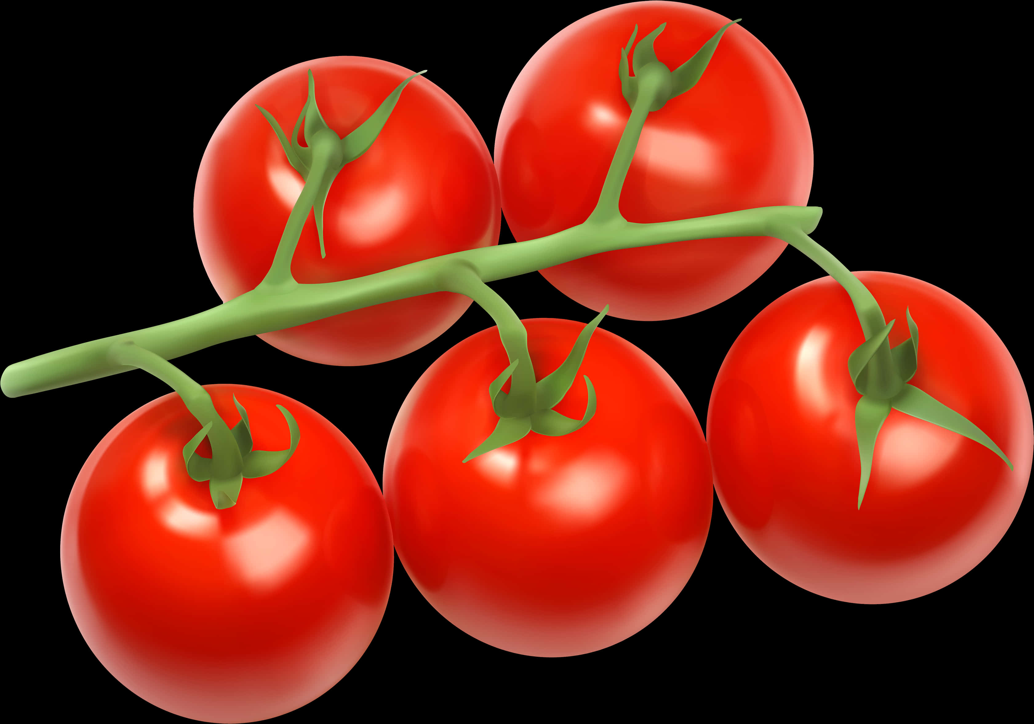 Fresh Tomatoeson Vine PNG image