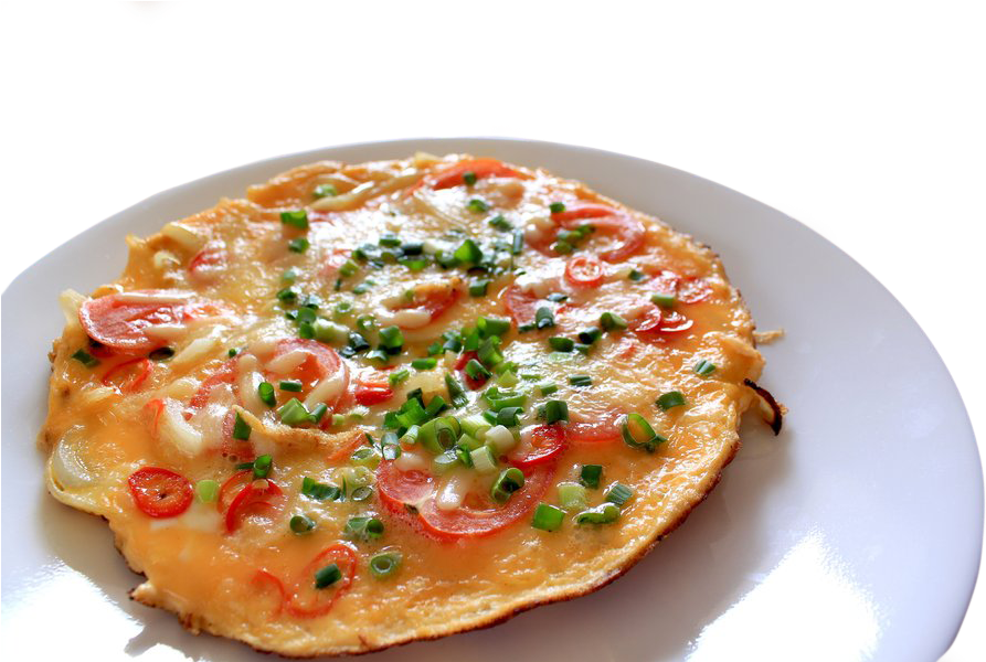 Fresh Vegetable Omelette Plate PNG image