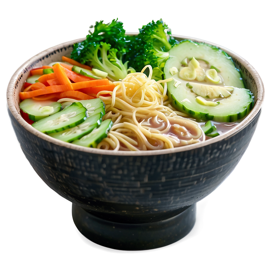 Fresh Vegetable Ramen Bowl Png 06212024 PNG image