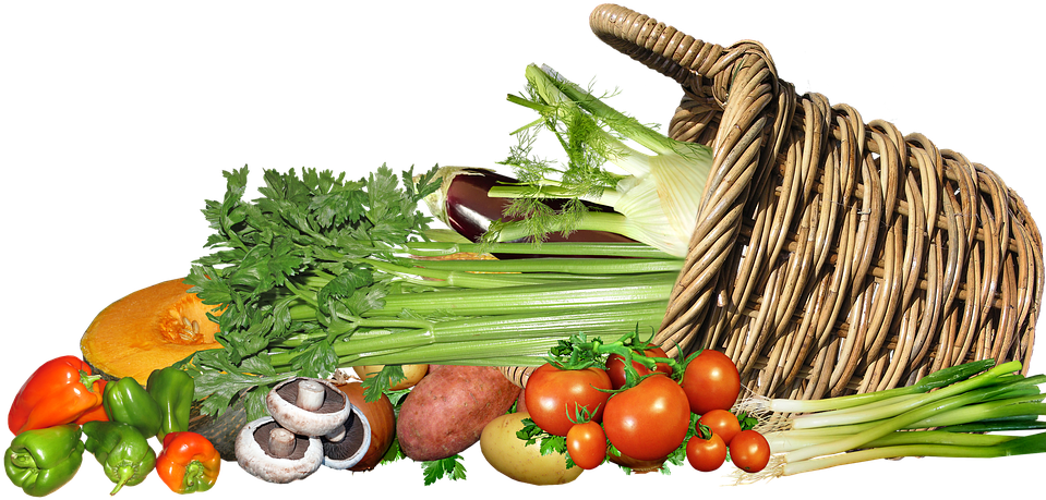 Fresh Vegetables Basket Assortment PNG image