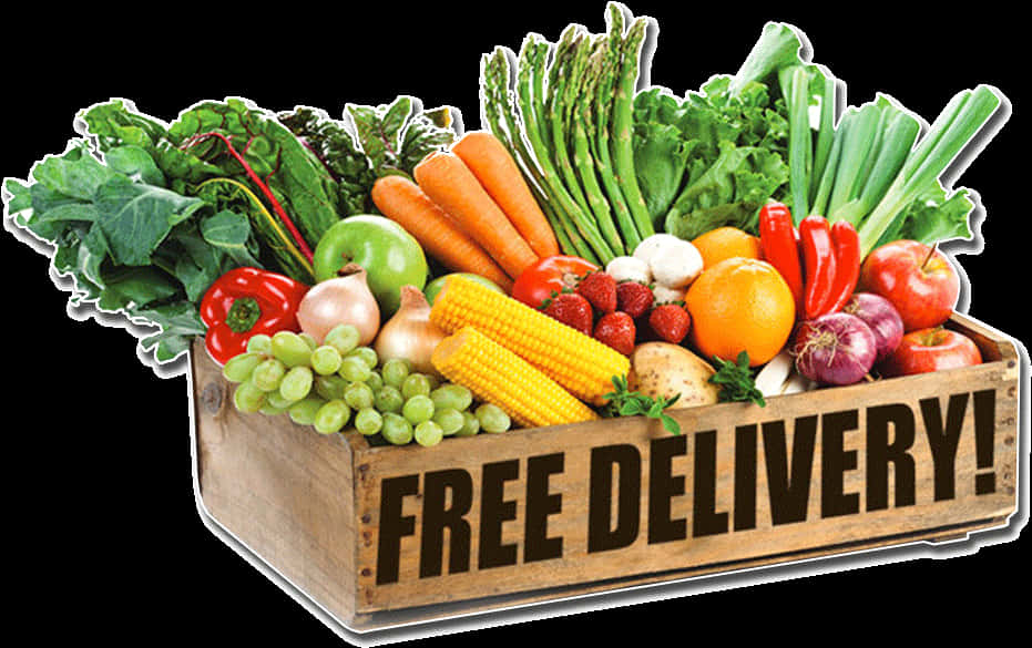 Fresh Vegetables Free Delivery Promotion PNG image