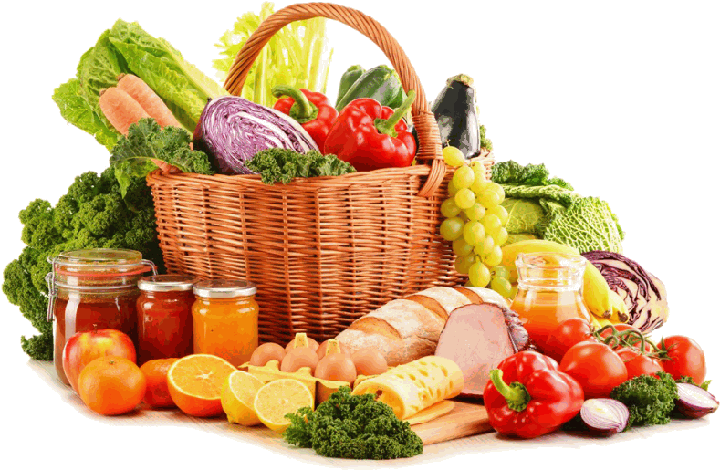 Fresh Vegetablesand Fruits Basket PNG image