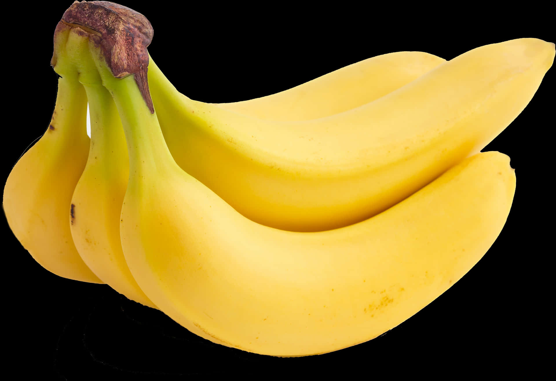 Fresh Yellow Bananas Black Background PNG image