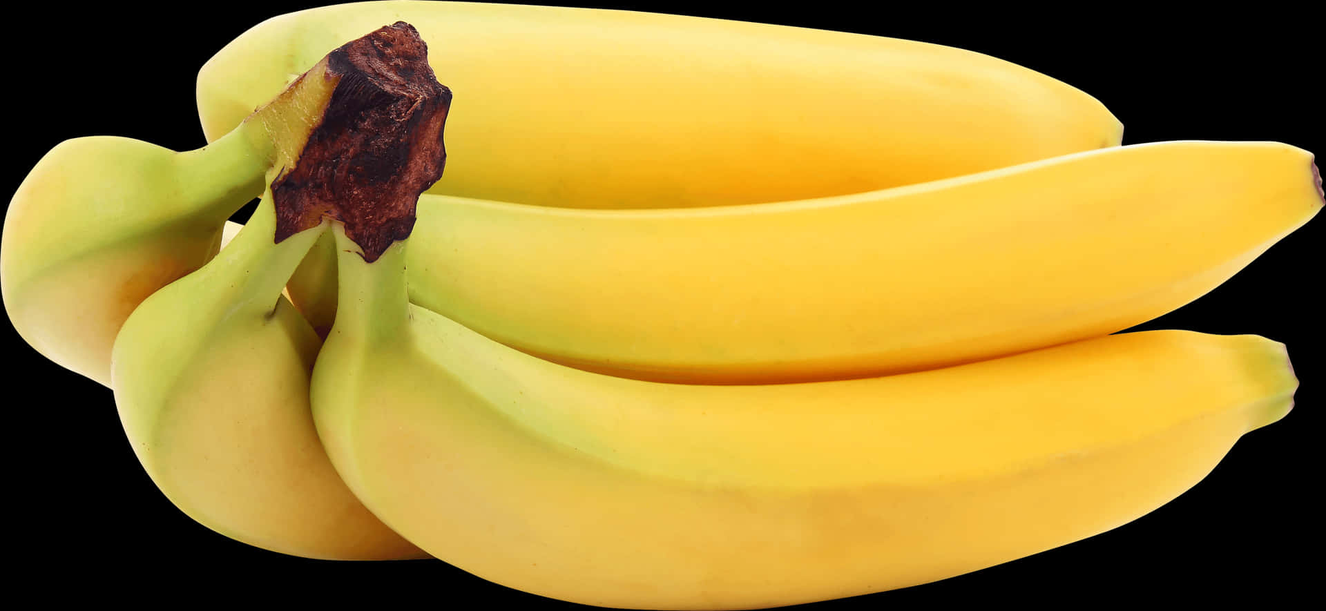 Fresh Yellow Bananas Cluster PNG image