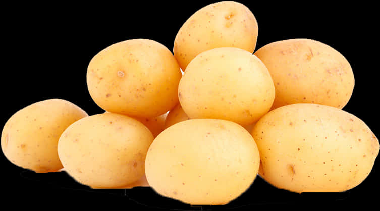 Fresh Yellow Potatoes Black Background PNG image