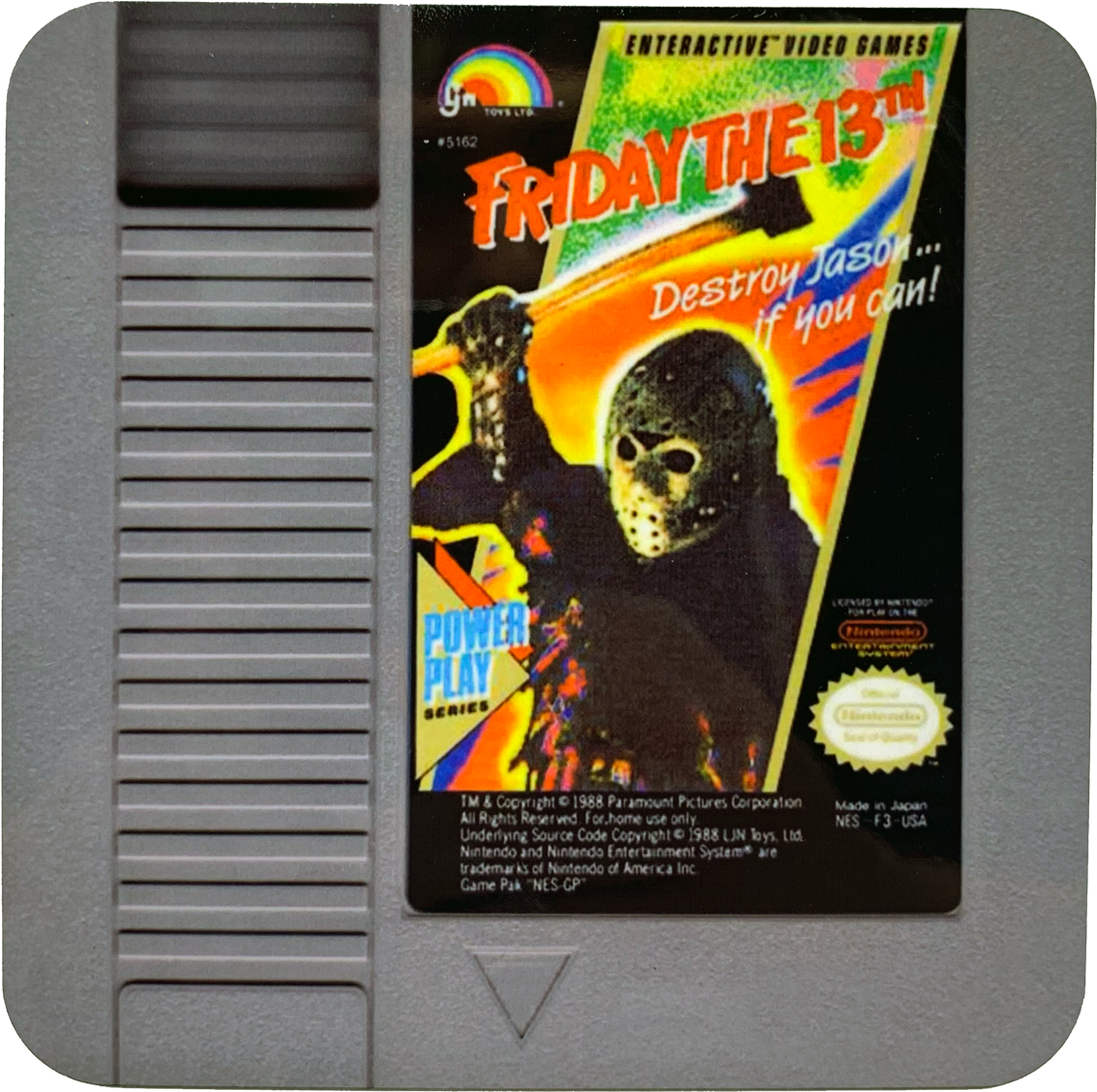 Fridaythe13th N E S Game Cartridge PNG image