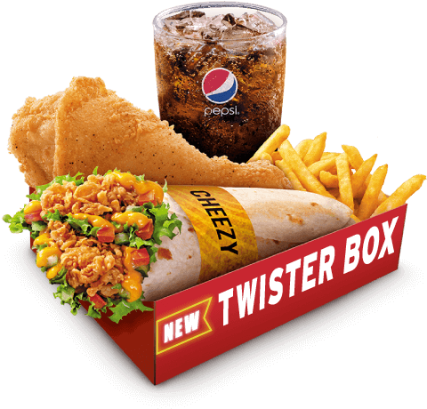 Fried Chicken Twister Combo Meal PNG image